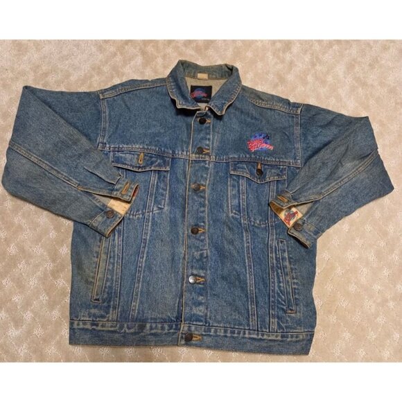 Planet Hollywood Jackets & Blazers - Vintage Planet Hollywood Denim Jacket Womens Small Nashville 90s Oversized Jean